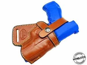Canik TP9SF Right Hand SOB Small Of the Back Brown Leather Holster, MyHolster - Picture 1 of 3