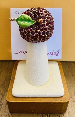Anillo de cóctel Betsey Johnson tono dorado grueso manzana cristal rojo talla 7,5 nuevo con etiquetas Foto 1 de 4