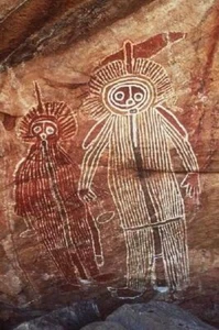 TOILE TABLEAUX  peinture rupestre extraterrestre    50X70 CM - Imagen 1 de 4