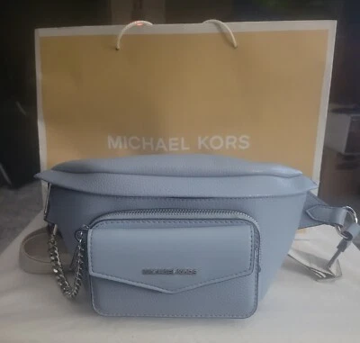Mochila ajustable de cuero azul pálido 2 en 1 grande Michael Kors Maisie nueva con etiquetas  Foto 1 de 4