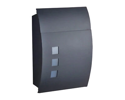 Design Buca Delle Lettere Nero Opaco Cassetta Posta a Muro Inserisci - Immagine 1 di 4