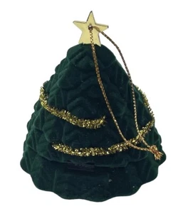 Christmas Tree Ring Box Ornament Gift Box Green With Star 2.75” X 2in - Picture 1 of 3