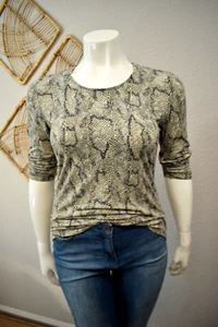 🤎 C&A 🤎Basic 3/4 Arm Print T-Shirt 44 Jersey braun Schlangen Muster 🤎 - Bild 1 von 7