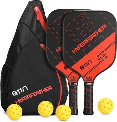 A11N SPORTS A11N USAPA Approved Pickleball Paddles with Balls & Bag - 2 Paddles Set, Red