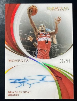 2018-2019 Immaculate Moments Bradley Beal /99 Auto Wizards IM-BBL Wizards - Image 1 of 2