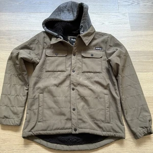 Hurley Jacket Men Medium Ostromi Rainwear Sherpa Lined Hooded Pockets Snap Close - Picture 1 of 12