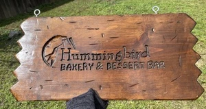 Hummingbird Bakery & Dessert Bar Sign Wooden Décor for Kitchen Bakery 24”x12” - Picture 1 of 8