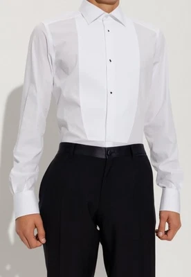 $945 DOLCE & GABBANA рубашка белый нагрудник хлопок поплин золото официальный 15 3/4 40 - Изображение 1 из 4