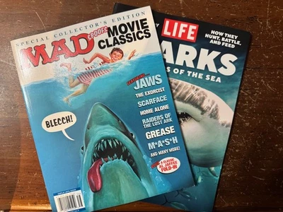 Life Magazine Sharks & Mad Jaws - 2 Magazine bundle for Shark Week!-Brand New