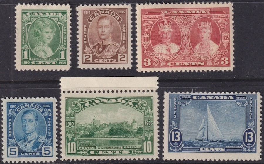 CANADA Sc#211-6.2 MNH SET of 6 25th ANN ACCESSION to THRONE of KING GEORGE V - Image 1 of 1