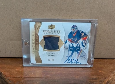 2015-16 UD Exquisite Grant Fuhr Patch Auto # /199 Material Signatures🔥🔥!! - Image 1 of 3