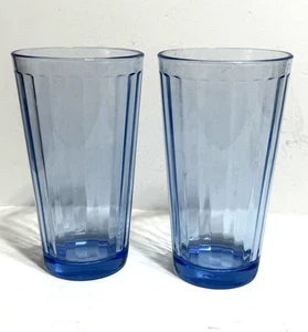 Kristall Bodenstempel Circleware 2er Set hellblau 6" hoch Trinkgläser 12 oz - Bild 1 von 8