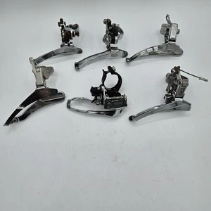 Lot 6x Vintage Bicycle Front Derailleur, Bottom Pull, Clamp On, Condition Varies - Picture 1 of 7