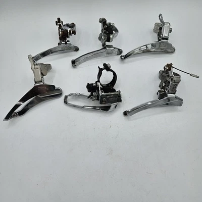 Lot 6x Vintage Bicycle Front Derailleur, Bottom Pull, Clamp On, Condition Varies - Image 1 of 4
