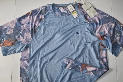 Tommy Bahama T Tee Shirt Rainforest Bay Rash Guard Crew Blue SS New 2XLT - Image 1 of 4