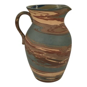 Niloak Mission Swirl 1925-30s Vintage Hand Made Art Pottery Brown 9" Pitcher - Picture 1 of 6