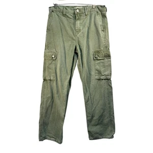 PacSun Jeans Mens 31x32 Baggy Relaxed Olive Green Faded Wash Cargo Skater - Picture 1 of 13