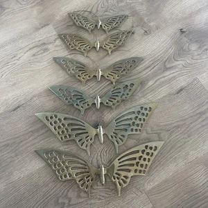 Decoración colgante de pared mariposa latón vintage - Juego de 6 - Imagen 1 de 4