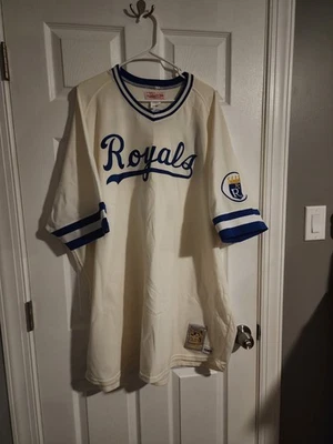 Authentic Mitchell & Ness 1980 George Brett Kansas City Royals Jersey Sz 5XL  - Image 1 of 4