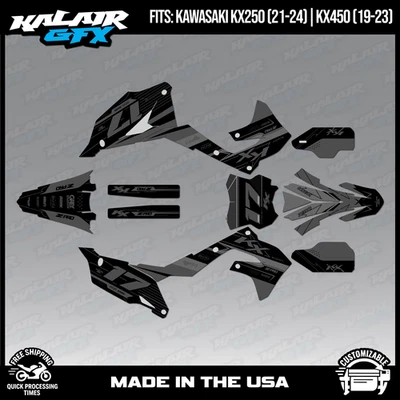 Kit de gráficos Kalair GFX para KX450 2019-2023 y KX250 2021-24 Axis Series-SMOKE Foto 1 de 4