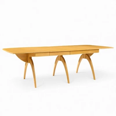 Heywood Wakefield 中世纪小麦 Wishbone 扩展餐桌 - 2 叶子 — 第 1/4 张图片