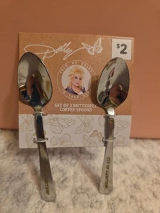 DOLLY PARTON 2er Set Silver Butterfly Kaffee Rührstäbchen - Bild 1 von 6