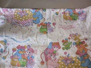 Popples Blanket Vintage 1980s Childrens Kids Baby Satin Edging Rare - Picture 1 of 2