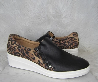 Zapatillas de cuña Naturalizer Sierra negras/leopardo para mujer talla 11 W (anchas) Foto 1 de 4