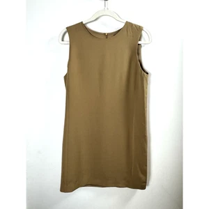 Vince Camel Tan 100% Silk Mini Shift Dress Minimalist Quiet Luxury Effortless 10 - Picture 1 of 10