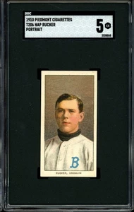 1909-11 T206 Piedmont Cigarettes Baseball Nap Rucker Portrait SGC 5 - Picture 1 of 2