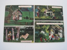 Riding Hood Hans Gretchen Fox Family Snowwhite Van Ornum Postcard 1908 Antique