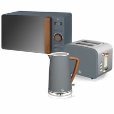 Set da colazione Bollitore Tostapane Pane Microonde 20L grigio SWAN STRP1060GRY
