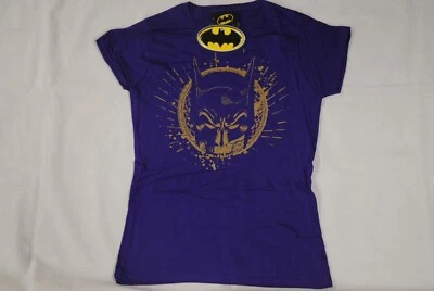 BATMAN GOLD FACE LADIES SKINNY T SHIRT NEW OFFICIAL DC COMICS LOUD ROCKS RARE - Image 1 of 4