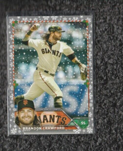2023 Topps Holiday Brandon Crawford Silver Metallic Snowflake