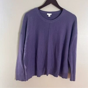 J. Jill Größe Large Seidenmischung lila Rundhalsausschnitt Strickpullover RSB - Bild 1 von 5
