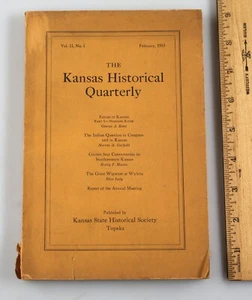 Vintage Kansas Historical Quarterly February 1933 Indian Question Grass Wigwam - Picture 1 of 5