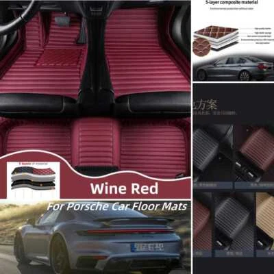 For Porsche Carpets Car Floor Mats Waterproof Custom Auto Liners All Models Foto 1 de 4