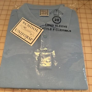 School Classic Uniform Long Sleeve Shirt  Light Blue Size 20 - Picture 1 of 2
