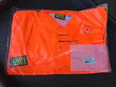 Auburn safety vest size XL High Vis Orange Rain Jacket no hood (NEW) - Image 1 of 4