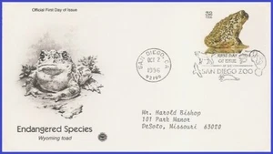 USA3 #3105g ADDR PCS ARTCRAFT FDC   Endangered Species Woioming Toad - Picture 1 of 1
