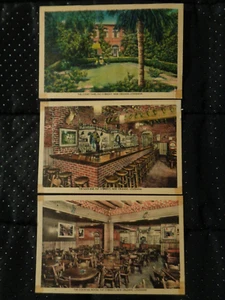 Vintage Lot of 3 1950s Color Linen Postcards Pat O'Brien's New Orleans Louisiana - Picture 1 of 5