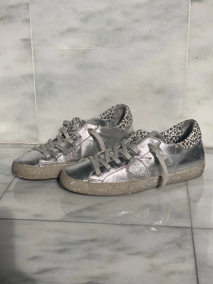 Sneakers argento con glitter Philippe Model - Immagine 1 di 4