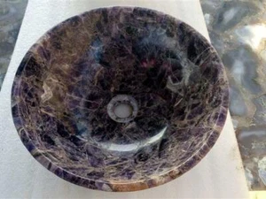 Lavabo/lavabo de baño/piedras de amatista de 12" hecho a mano decoración de oficina en casa - Imagen 1 de 2