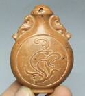 6CM Hongshan Culture Old Jade Carve Phoenix Phenix Vase Pendentif Amulette