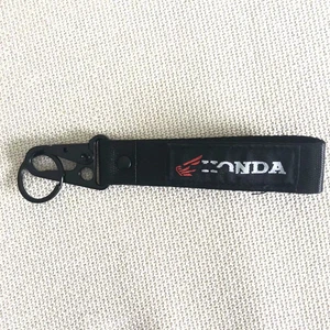 For Honda Black Backpack Key Ring Hook Strap Metal Keychain Lanyard Double Side - Picture 1 of 5