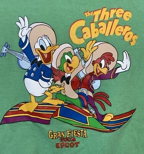 Disney Parks Three Caballeros Gran Fiesta Tour WDW Epcot Tshirt Youth 10 Vintage - Picture 1 of 5