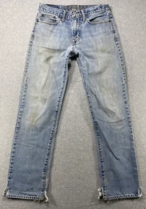 American Eagle Jeans Men 30x30 Blue Relaxed Straight Thrashed Grunge Denim - Picture 1 of 15