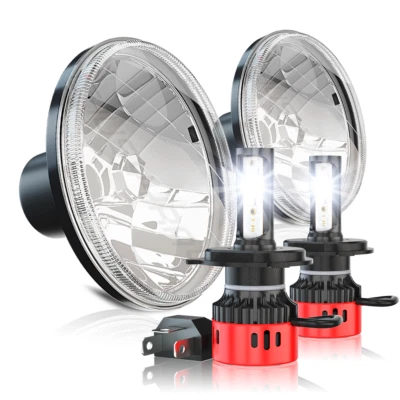 For 1986-1995 Suzuki Samurai SJ410 Pair 7inch LED Round Headlight High/Low Beam - Image 1 of 4