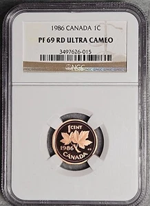 1986 Canada 1C * NGC PF69 RD UC * 1 Cent Ultra Cameo - Picture 1 of 4