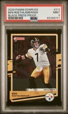 2020 Panini Donruss BEN ROETHLISBERGER Black Press Proof 10/10 PSA 9 Mint SSP